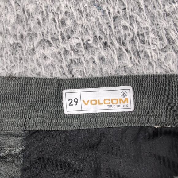 Volcom Pants Men 29x28 Gray Flat Front Straight Leg Classiccore Workwear Chore - Picture 4 of 10